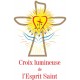 BRIGITTE Chemisier catholique femme et Croix lumineuse Esprit Saint