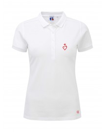 KATERI Polo brodé catholique féminin avec Sacré Coeur JESUS CARITAS
