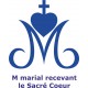 VIRGINIE Le sac cabas catholique en toile de coton marine-écru avec un marquage du Cœur sacré de Marie
