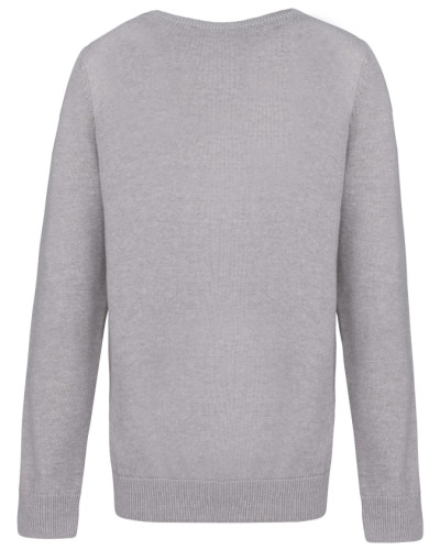 Pull garçon Augustin brodé coeur Jésus Caritas gris