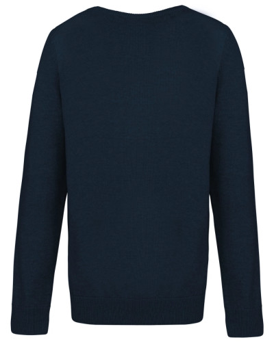 Pull garçon Augustin brodé coeur Jésus Caritas marine