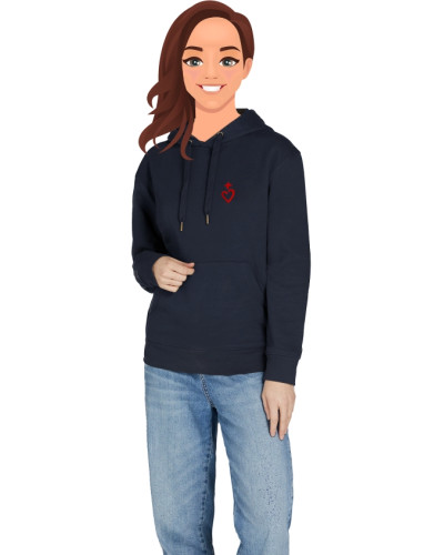 Sweat Catherine de Sienne pour femme brodé Jésus Caritas marine