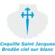 DUO Eponge pour bébé avec broderie Sacré Coeur et Coquille St Jacques