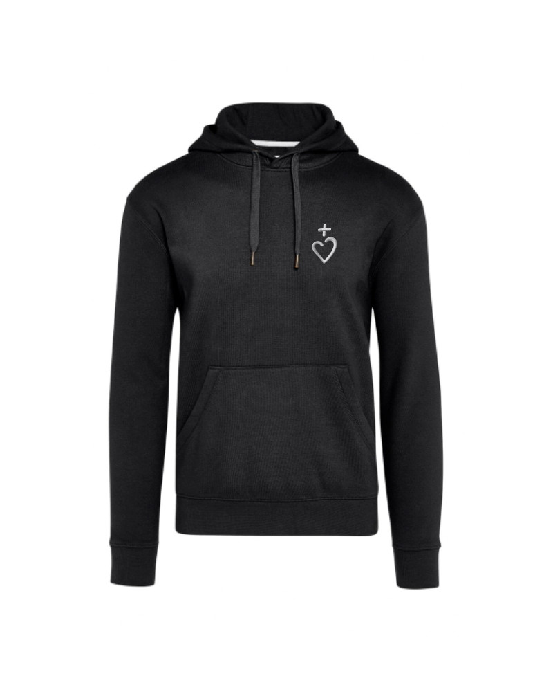Sweat Charles de Foucauld pour homme brodé Jésus Caritas Noir