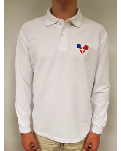 Polo d'uniforme PCCB manches longues blanc brodé