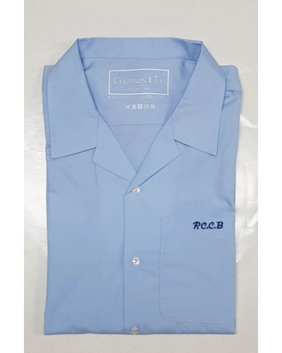 Chemise de concert et d'uniforme bleu ciel PCCB brodée