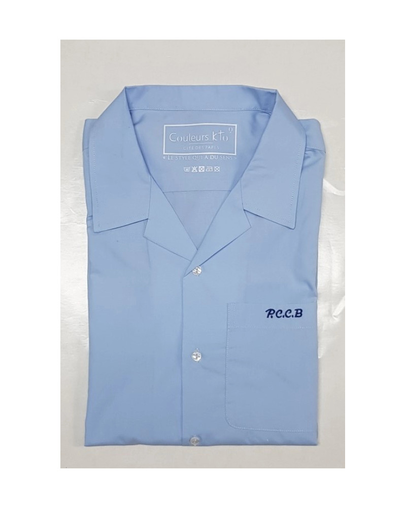 Chemise de concert et d'uniforme bleu ciel PCCB brodée