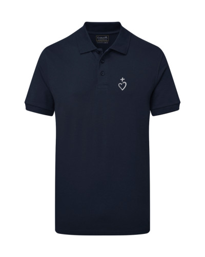Polo Géraud pour homme brodé Jésus Caritas marine
