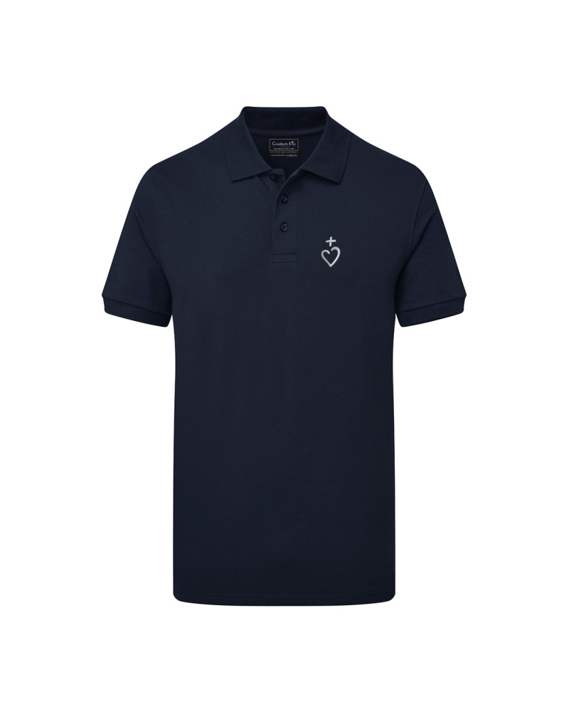 Polo Géraud pour homme brodé Jésus Caritas marine