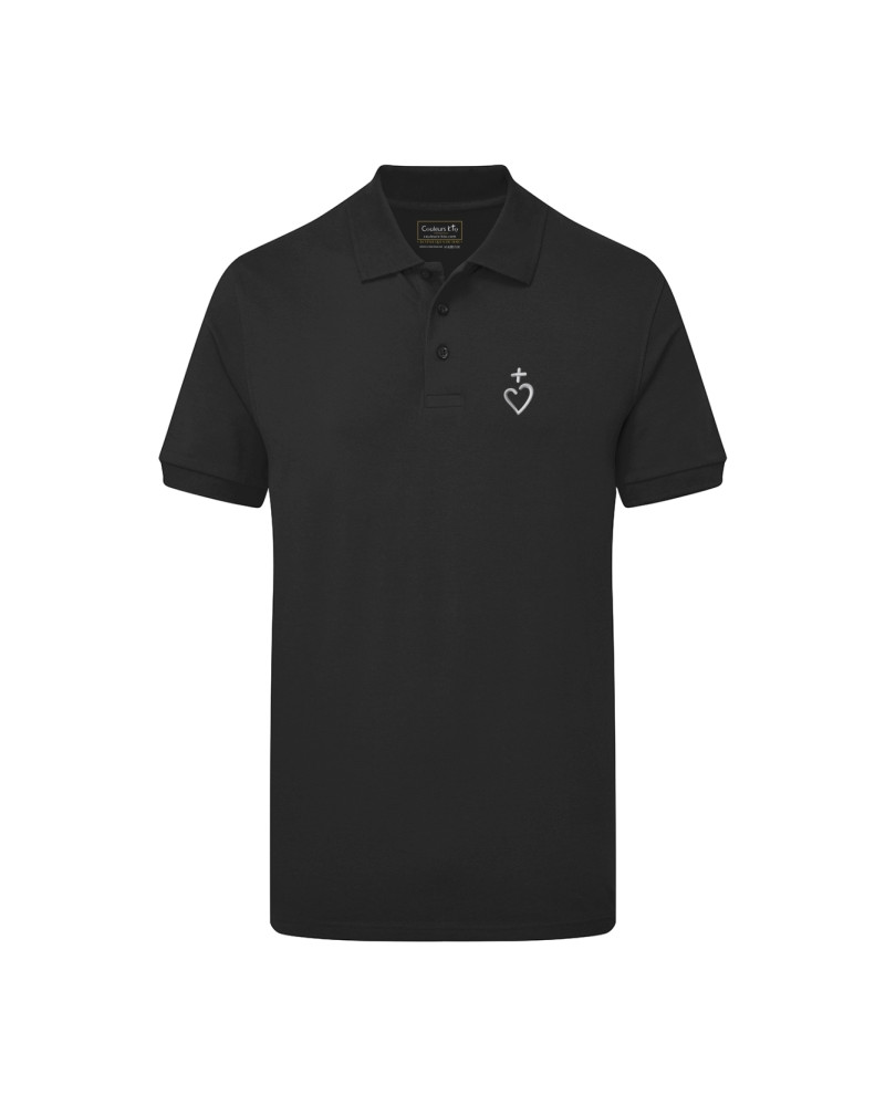 Polo Géraud pour homme brodé Jésus Caritas noir