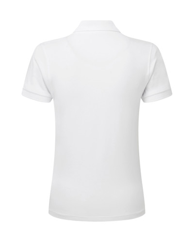 Polo Katéri pour femme brodé Jésus Caritas blanc