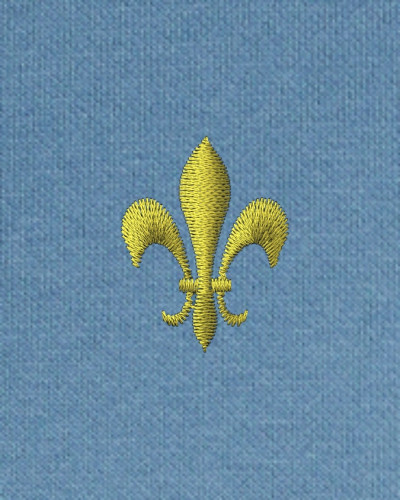 Sweat Emeric pour homme brodé Fleur de Lys bleu acier