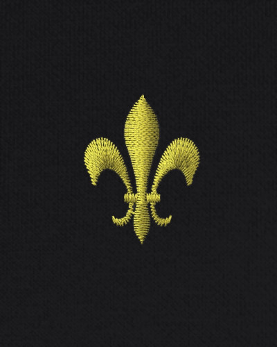 Sweat Emeric pour homme brodé Fleur de Lys bleu noir