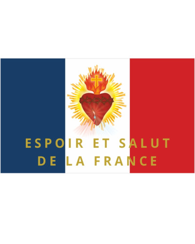 Autocollant Espoir et Salut de la France Sacré Cœur flamboyant