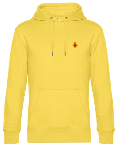 Sweat François de Sale jaune homme avec petit sacré coeur