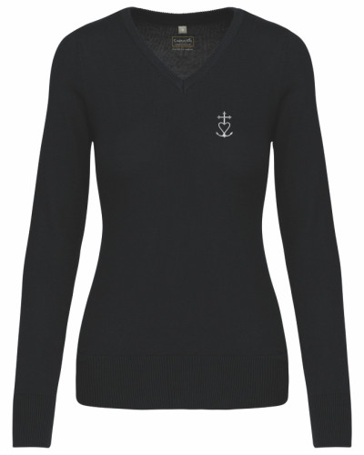 Pull femme Teresa brodé croix de méditerranée noir
