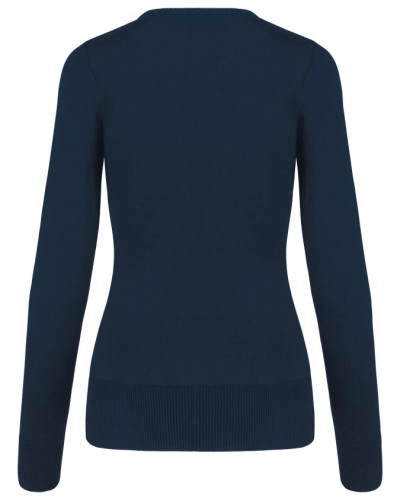 Pull femme Teresa brodé croix de méditerranée marine