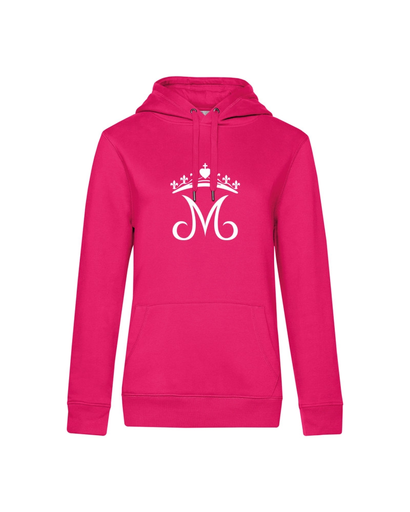 Sweat Isabelle enfant fushia avec une grande couronne mariale