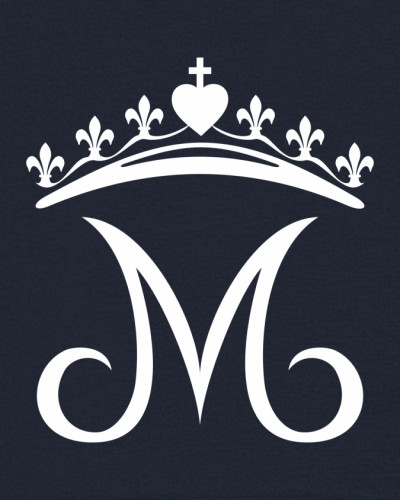 Sweat Isabelle enfant marine avec une grande couronne mariale