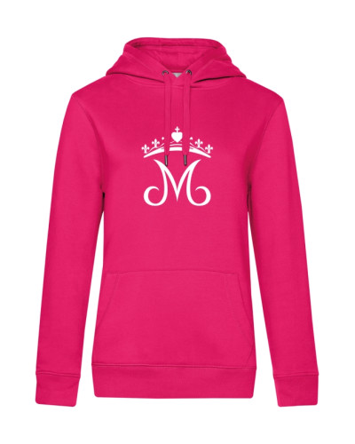 Sweat capuche Elisabeth marine adulte avec une grande couronne mariale
