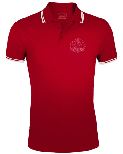 Polo Florent pour homme blason marial rouge devant
