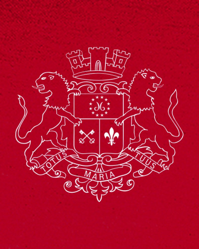 Polo Bénédicte pour femme blason marial rouge