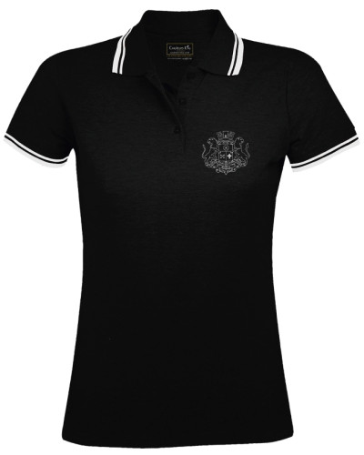 Polo Bénédicte pour femme blason marial noir