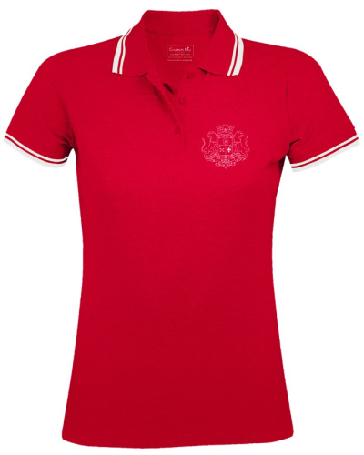 Polo Bénédicte pour femme blason marial rouge