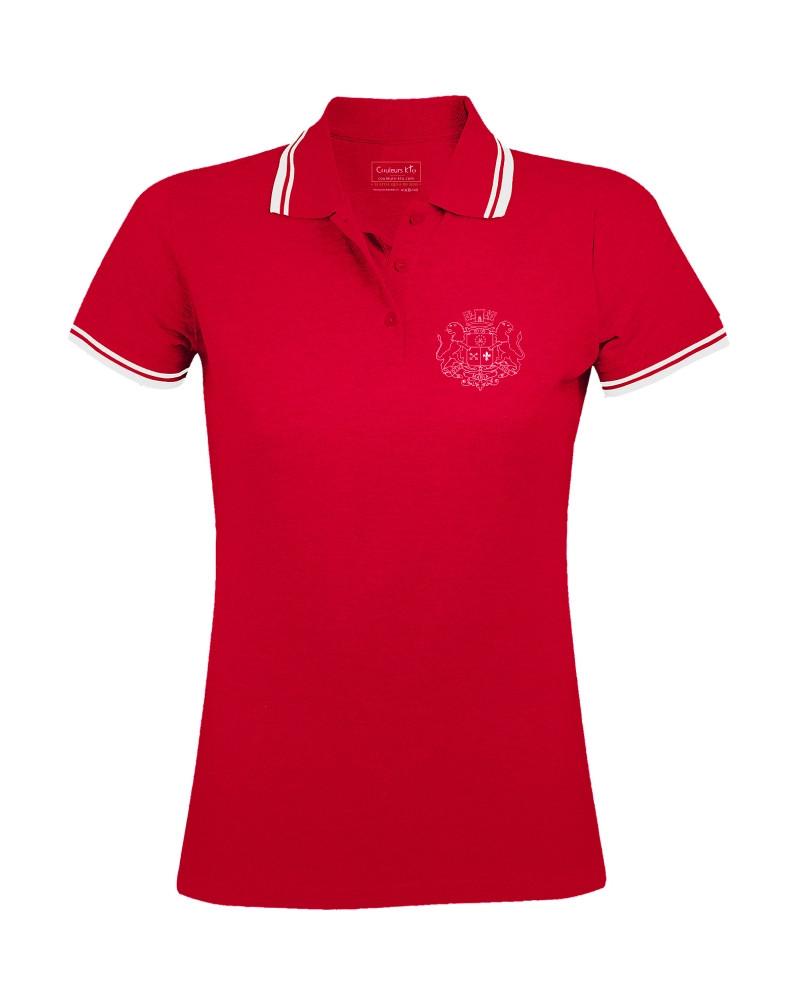 Polo Bénédicte pour femme blason marial rouge