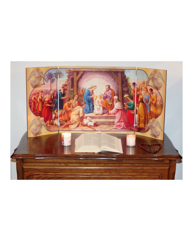 Tryptique Coin Prière Crèche de NOEL