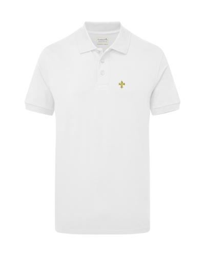 Polo homme LOUIS blanc brodé fleur de lys