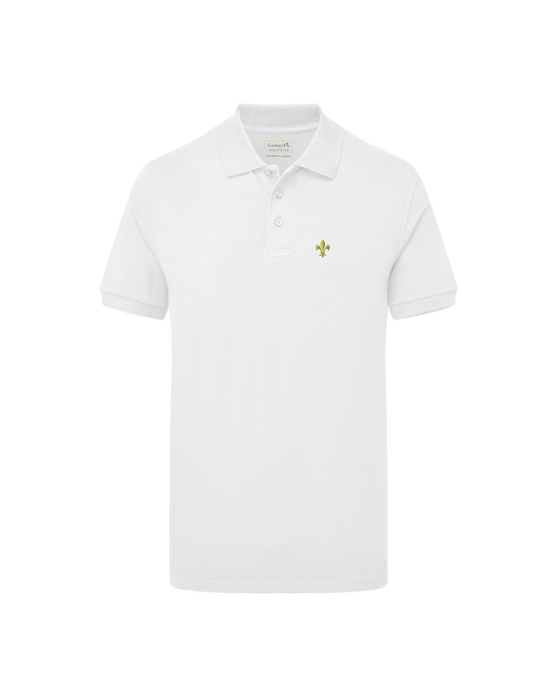 Polo homme LOUIS blanc brodé fleur de lys