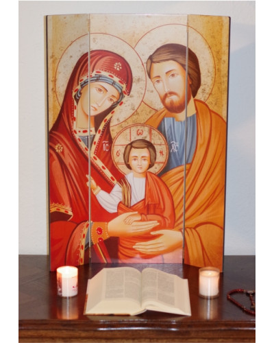 Tryptique Coin prière La Sainte Famille