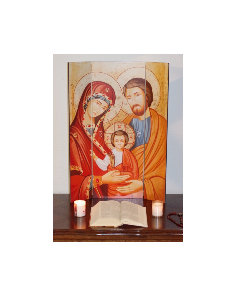 Tryptique Coin prière La Sainte Famille