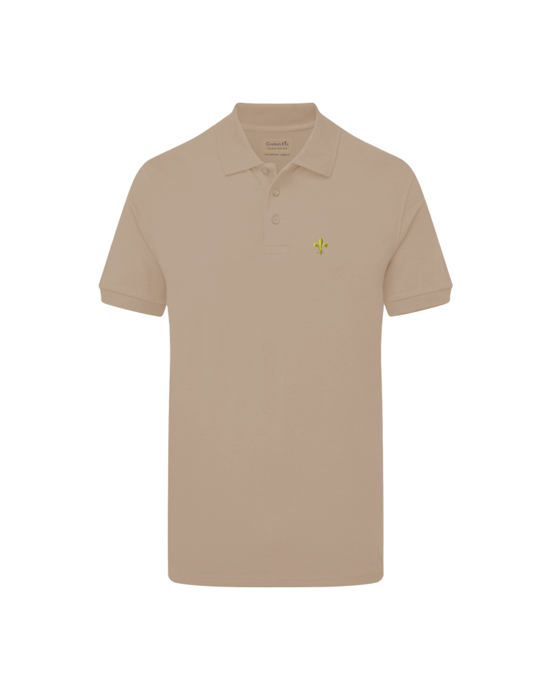 Polo homme LOUIS sable brodé fleur de lys
