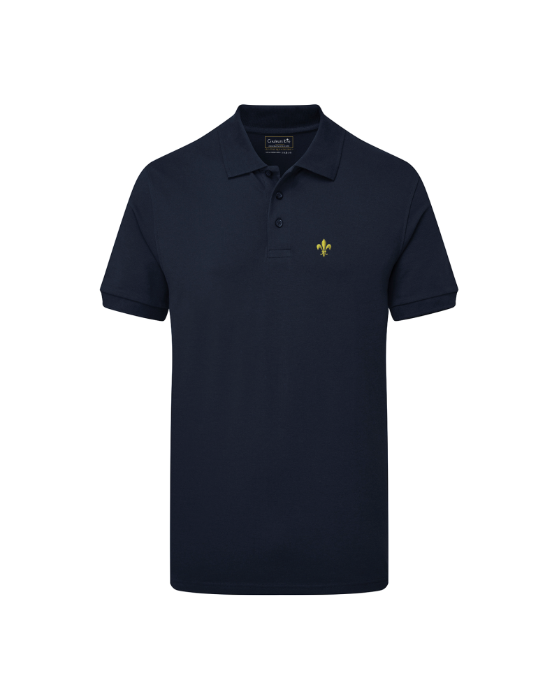 Polo homme LOUIS marine brodé fleur dde lys