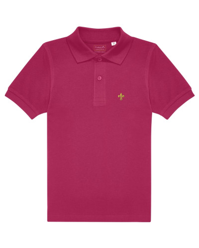 Polo MARGUERITE fleur de lys framboise