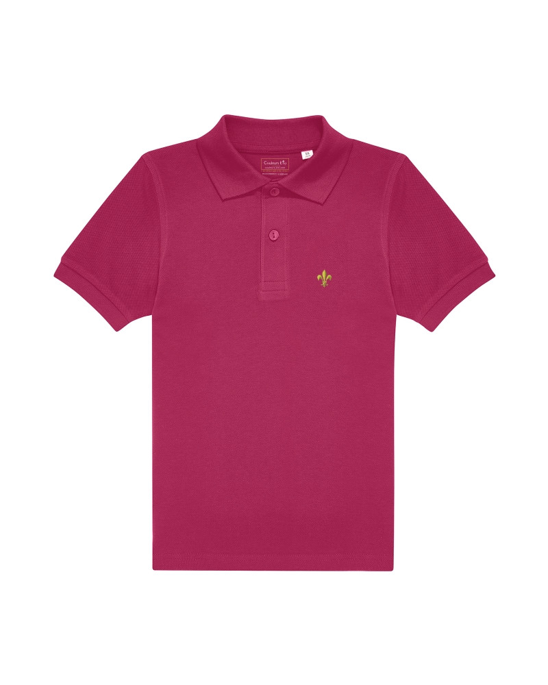 Polo MARGUERITE fleur de lys framboise