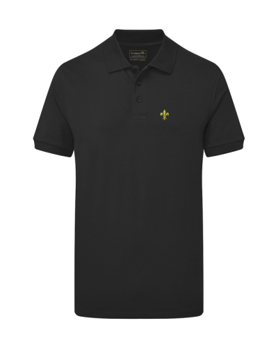 Polo homme LOUIS noir brodé fleur de lys