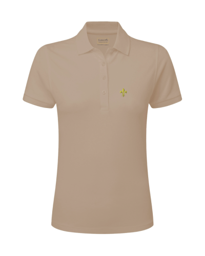 Polo femme ALIENOR sable brodé fleur de lys