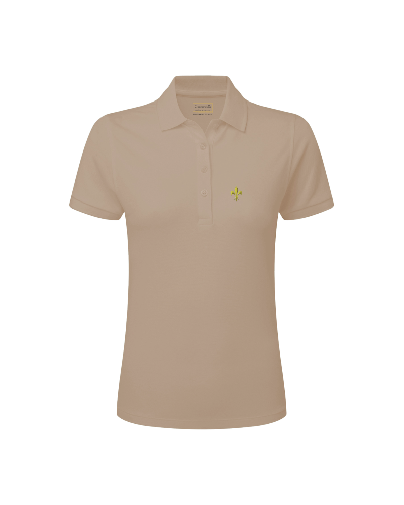 Polo femme ALIENOR sable brodé fleur de lys