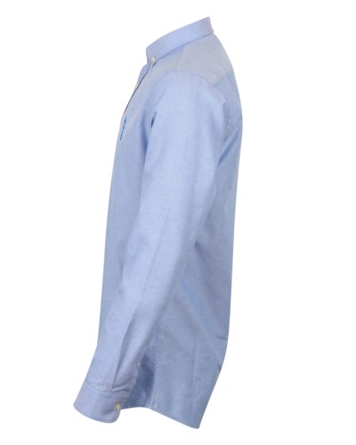 Chemise Cyriaque bleue brodée croix de mediterranée