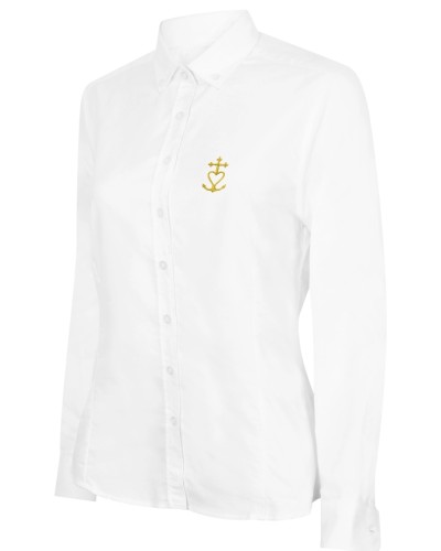 Chemisier JULIETTE manches longues avec Croix de Méditerranée brodée