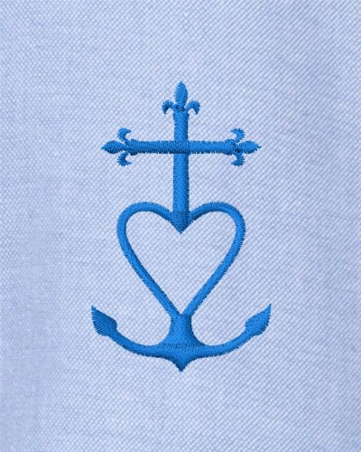 Chemisier JULIETTE manches longues avec Croix de Méditerranée brodée