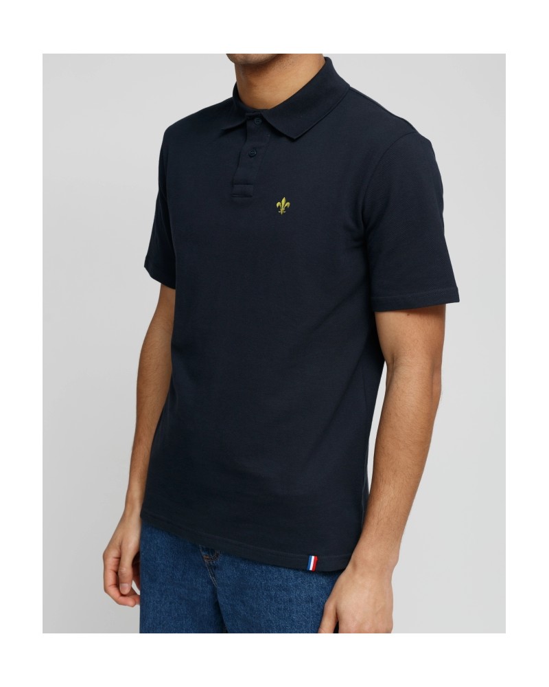 Polo français homme Chartres brodé Fleur de lys MC