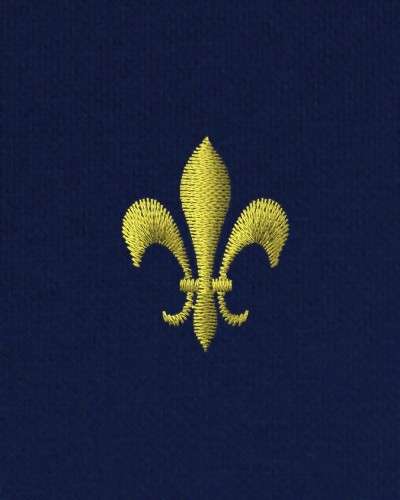 Polo français femme Auray brodé Fleur de lys marine MC