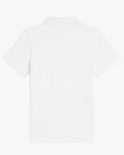 Polo français femme Auray brodé Fleur de lys blanc MC