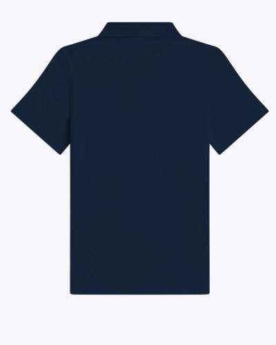 Polo français femme Auray brodé Fleur de lys marine MC