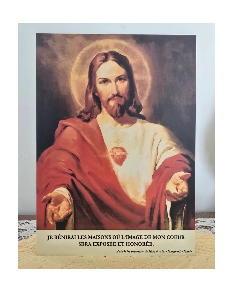 Icone de Jardin Coeur Sacré de Jésus 15 x 21 cm