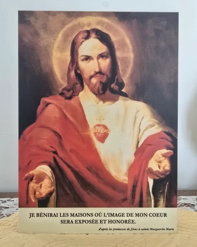 Icone de Jardin Coeur Sacré de Jésus 21 x 28 cm